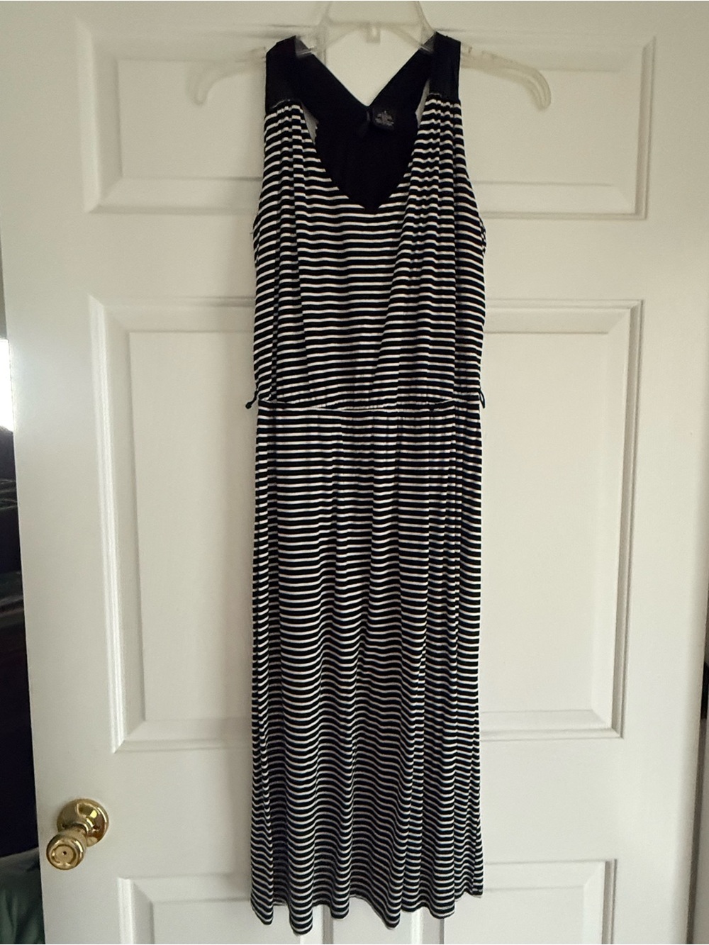 Black & White Striped Sleeveless Dress